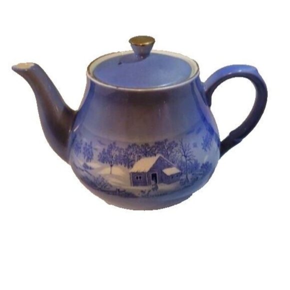 Currier & Ives Tea Set Hot Cocoa Set Christmas Cocoa Winter Homestead - Picture 3 of 10